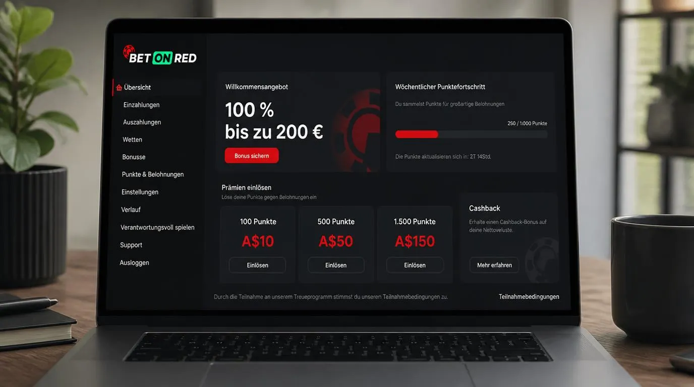 Casino-Konto mit Willkommensbonus, wöchentlichen Punkten und verfügbaren Prämien